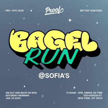 Cover Image for PROOF Saturday Morning Bagel Run
