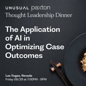Cover Image for Thought Leadership Dinner "The Application of AI in Optimizing Case Outcomes"