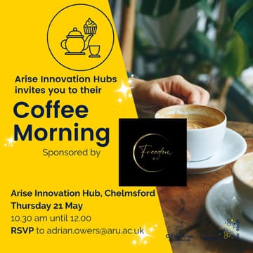 Cover Image for Coffee morning at Arise Innovation Hub, Harlow