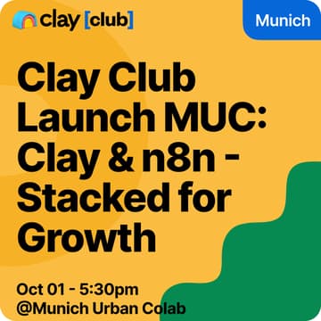 Cover Image for Clay Club MUC: Clay & n8n - Stacked for Growth
