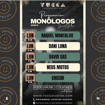 Cover Image for Monologues @Yucca Fusion every Monday! 🎙️