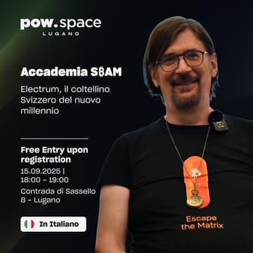 Cover Image for Satoshi Spritz 🍹 Accademia SBAM - EP.11: Electrum, il coltellino svizzero del nuovo millennio
