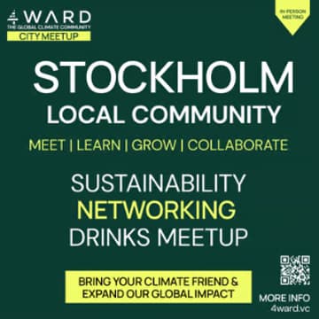 Cover Image for 4WARD - Stockholm Quarterly Member Meetup -  Climate Sustainability Tech Drinks