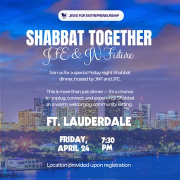 Cover Image for Shabbat Together: JFE Miami & JNFuture Friday night Dinner