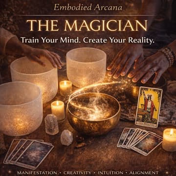Cover Image for 9-CLASS PACKAGE      EMBODIED ARCANA: THE MAGICIAN ✨ Train Your Mind. Create Your Reality ✨Cacao • Breathwork • Sound Journey ✨