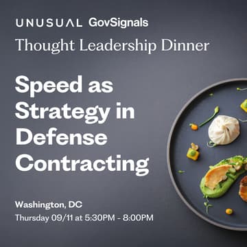 Cover Image for Thought Leadership Dinner "Speed as Strategy in Defense Contracting"
