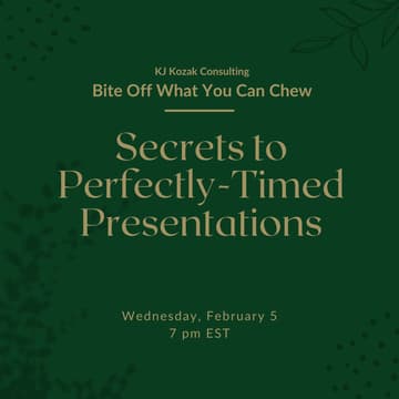 Cover Image for Bite Off What You Can Chew: Secrets to Perfectly-Timed Presentations