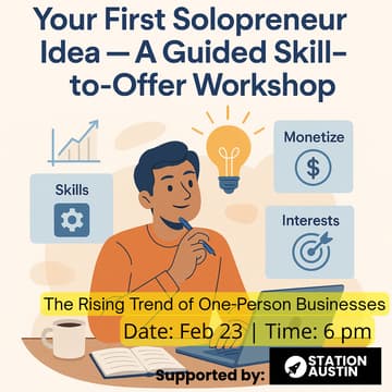 Cover Image for ✨🎯 Your First Solopreneur Idea — A Guided Skill‑to‑Offer Workshop 🚀