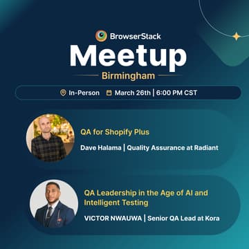 Cover Image for BrowserStack QA In-person  Meetup Birmingham