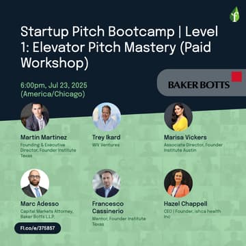 Cover Image for Startup Pitch Bootcamp Level 1: Elevator Pitch Mastery