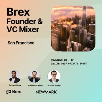 Cover Image for Brex Founder & VC Mixer 42nd floor Skybar ๐