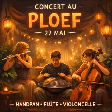 Cover Image for Trio Handpan, Flûte & Violoncelle – Concert à PLOEF