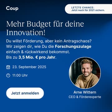 Cover Image for Mehr Budget für deine Innovation: So sichert sich dein Startup die Forschungszulage!