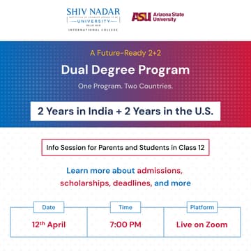 Cover Image for Info Session: Dual Degree Program After Class 12 — 2 Years in India, 2 Years in the U.S.