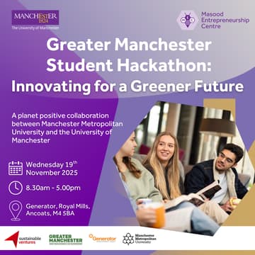 Cover Image for Greater Manchester Student Hackathon: Innovating for a Greener Future