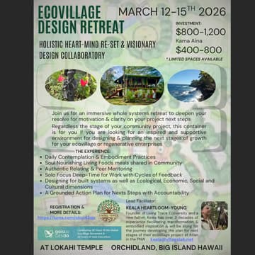 Cover Image for Lokahi Temple Ecovillage Design Retreat