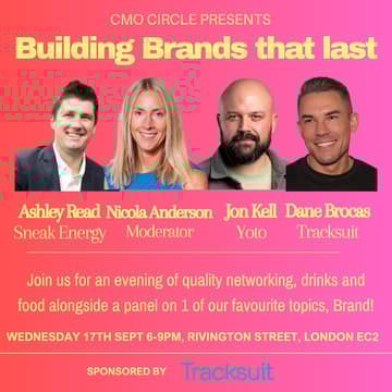 Cover Image for "Building Brands that last" panel and networking drinks with CMO Circle.
