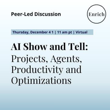 Cover Image for AI Show and Tell: Projects, Agents, Productivity and Optimizations