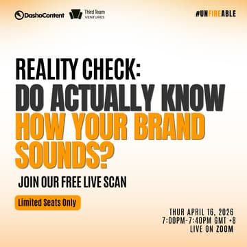 Cover Image for REALITY CHECK: Do You Actually Know How Your Brand Sounds? (free live scan)
