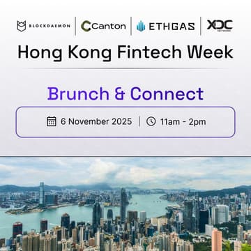 Cover Image for Brunch and Connect with Blockdaemon, ETHGas, Canton Network and XDC Network