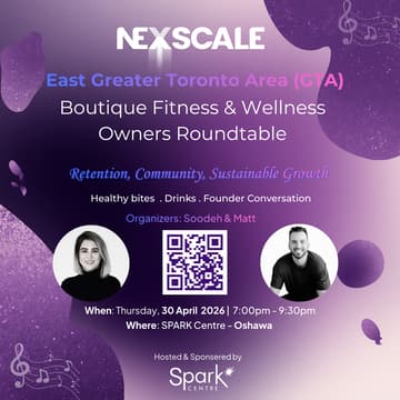 Cover Image for East Greater Toronto Area (GTA) Boutique Fitness & Wellness Owners Roundtable: Retention, Community & Growth