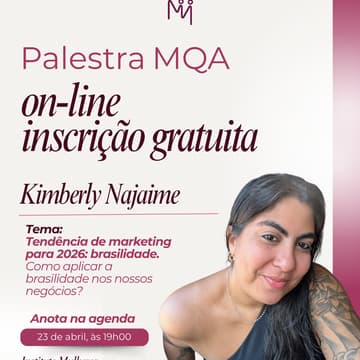 Cover Image for 🎯Palestra: Tendência de marketing para 2026: Brasilidade. Como aplicar nos nossos negócios? Com Kim Najaime (Kim)