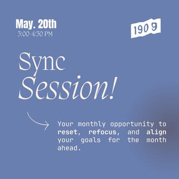 Cover Image for 1909 Monthly Sync Session (Members Only)