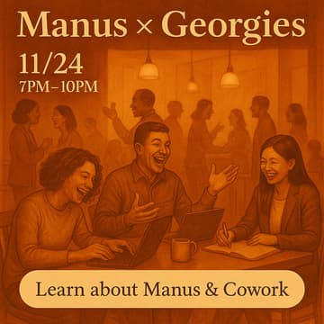 Cover Image for Cozy Cowork & Chill w Manus @ Georgies
