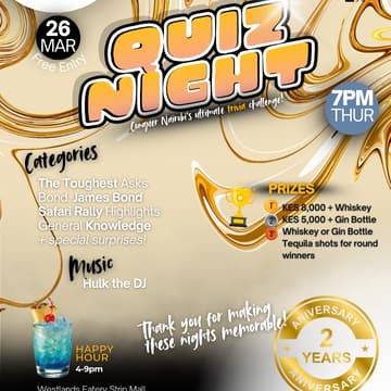 Cover Image for Quiz Night @ Bar'Dayez - 2-Year Anniversary Special