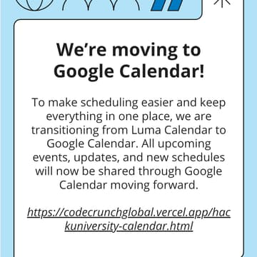 Cover Image for 305 Hackathon Edition  —  September 2026 (Sessions A & B) Sign up at hackuniversity.vercel.app → Hackathons