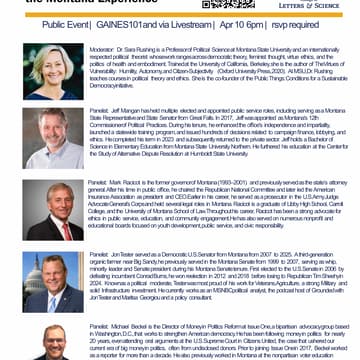 Cover Image for MSU BOZEMAN Public Things: Money, Transparent Elections & the Montana Experience