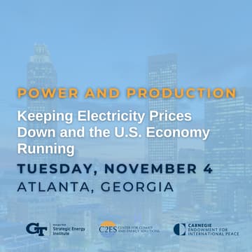 Cover Image for Power and Production: Keeping Electricity Prices Down and the U.S. Economy Running