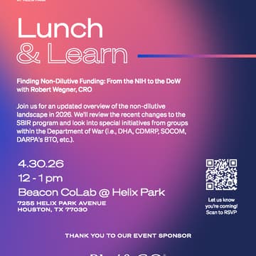 Cover Image for Finding Non-Dilutive Funding: From the NIH to the DoW (Department of War)