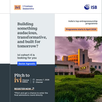 Cover Image for Pitch to ivi | Chennai edition | January 7, 2026 | 10:00 AM - 3:00 PM