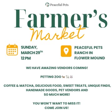 Cover Image for Peaceful Pets Farmer's Market 🌿🥕🍓🌽🧺