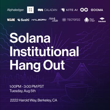 Cover Image for Solana Institutional Hang Out w/ Alphaledger