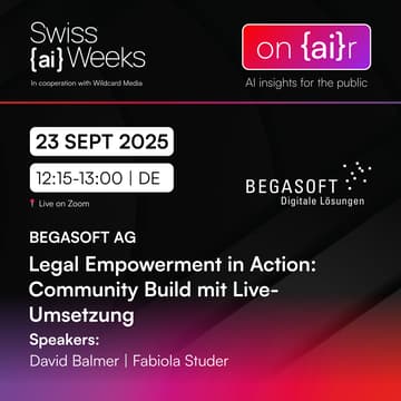 Cover Image for on {ai}r | Legal Empowerment in Action: Community Build mit Live-Umsetzung | BEGASOFT