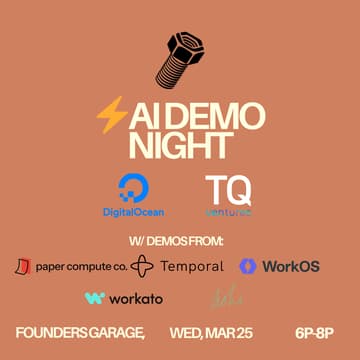 Cover Image for AI Demo Night with Founders Garage, TQ, and DigitalOcean