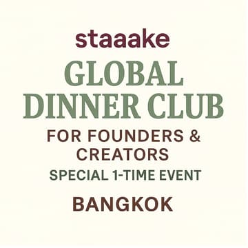 Cover Image for staaake Global Dinner Club for Founders & Creators (1-time event in Bangkok)