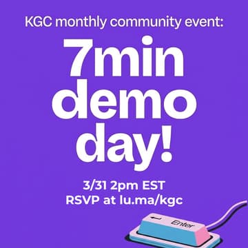 Cover Image for #1 KGC 7min-demo-day!