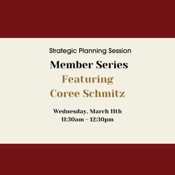 Cover Image for Member Series: Strategic Planning Session with Coree Schmitz