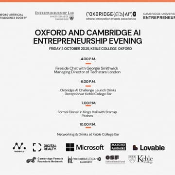 Cover Image for Oxford and Cambridge AI Entrepreneurship Evening - Oxford