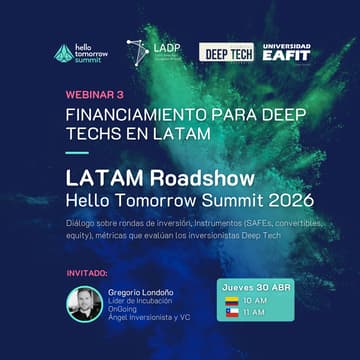 Cover Image for Webinar 3 - Financiamiento para Deep Techs