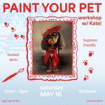 Cover Image for Paint your Pet! Beginner Friendly Pet Portrait Workshop with Kate Sypek