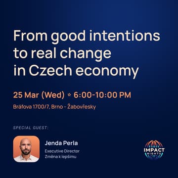 Cover Image for Impact Night with Jenda Perla — From good intentions to real change in the Czech economy