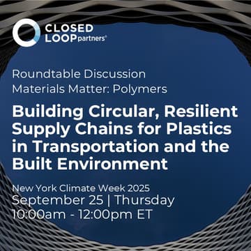 Cover Image for Materials Matter: Building Circular, Resilient Supply Chains for Plastics in Transportation and the Built Environment