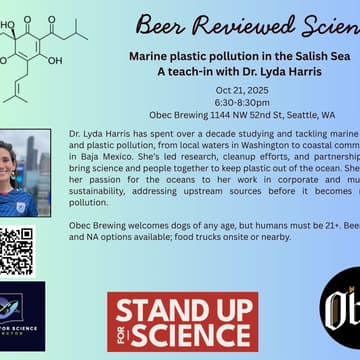 Cover Image for Beer Reviewed Science: Marine Plastic Pollution in The Salish Sea; a teach-in with Dr. Lyda Harris.