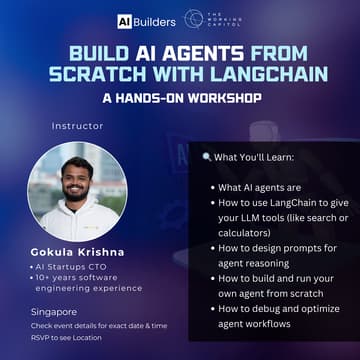 Cover Image for Build AI Agents from Scratch with LangChain – A Hands-on Workshop