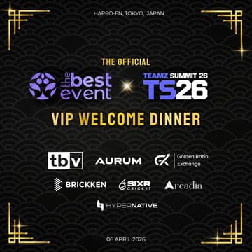 Cover Image for The Best Event: WELCOME VIP DINNER @ TEAMZ Summit 26