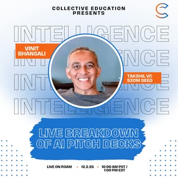 Cover Image for Collective Intelligence: Live Pitch w/$30M Seed VC [Submit Your Deck]